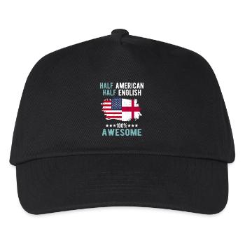 Half American Half English - Kids’ Baseball Cap - black - Front