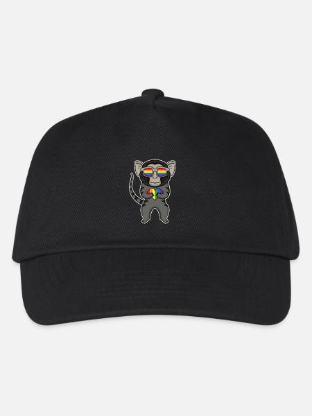 LGBT Tier Affe Marmoset Regenbogen - Kinder Basecap - Schwarz