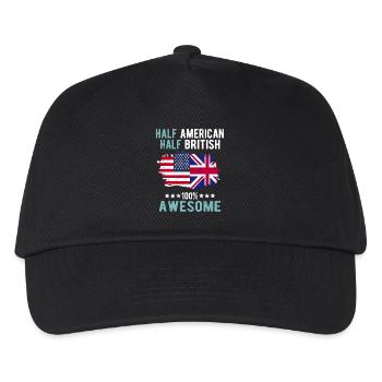 Half American Half British - Kids’ Baseball Cap - black - Front