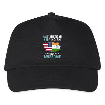 Half American, half Indian - Kids’ Baseball Cap - black - Front