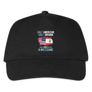 Halb Amerikaner Halb Jordanier - Kinder Basecap - Schwarz - Vorne