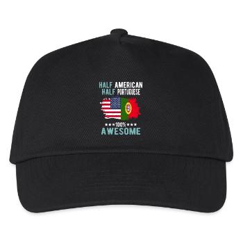 Half American Half Portuguese - Kids’ Baseball Cap - black - Front