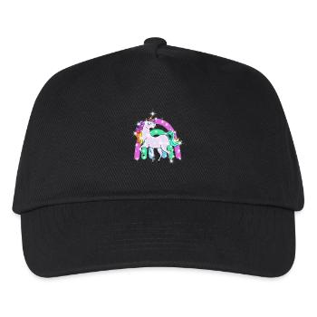 sparkling unicorn with rainbow - Kids’ Baseball Cap - black - Front