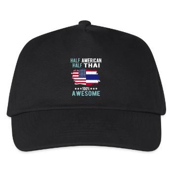 Mi-Américain Mi-Thaïlandais - Casquette de baseball Enfant - noir - Devant
