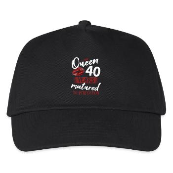 40 year old girl 40 bday Queen 40 birthday - Kinder Basecap - Schwarz - Vorne