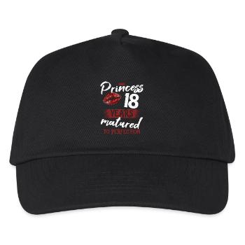 18 year old girl 18 bday Princess 18 birthday - Kinder Basecap - Schwarz - Vorne