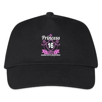 Fille de 16 ans 16 bday Princesse 16 anniversaire - Casquette de baseball Enfant - noir - Devant