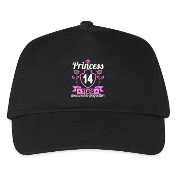 14 year old girl 14 bday Princess 14 birthday - Kinder Basecap - Schwarz - Vorne