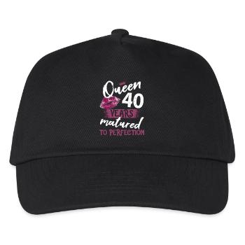 40 year old girl 40 bday Queen 40 birthday - Kinder Basecap - Schwarz - Vorne