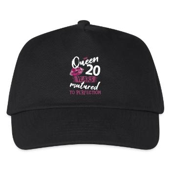 20 year old girl 20 bday Queen 20 birthday - Kinder Basecap - Schwarz - Vorne