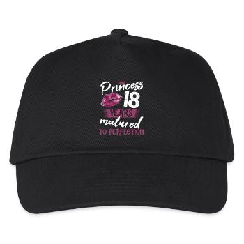 18 year old girl 18 bday Princess 18 birthday - Kids’ Baseball Cap - black - Front