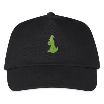 Dino Papa avec un petit dinosaure T-Rex - Casquette de baseball Enfant - noir - Devant