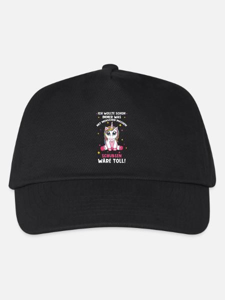Einhorn Sprüche Lustiges Einhorn Damen Mädchen - Kinder Basecap - Schwarz