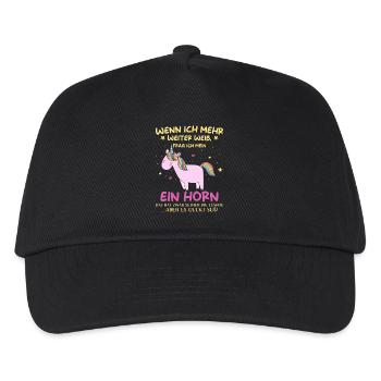 Einhorn Sprüche Einhorn Damen - Kinder Basecap - Schwarz - Vorne