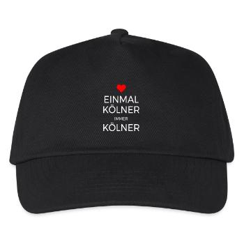 Köln Einmal Kölner Immer Kölner Karneval Kölsch - Kinder Basecap - Schwarz - Vorne