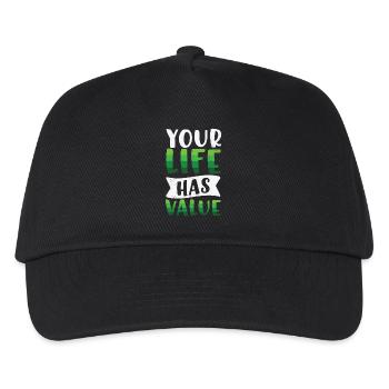 Mental Health Your Life Has Value - Kinder Basecap - Schwarz - Vorne