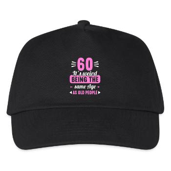 Strange at the same age as old 60th birthday - Kids’ Baseball Cap - black - Front
