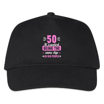 Strange at the same age as old 50th birthday - Kids’ Baseball Cap - black - Front