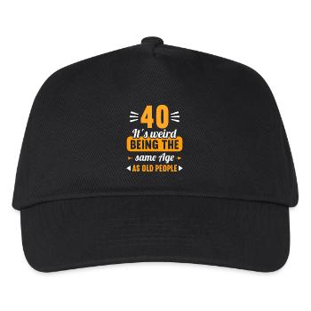 Strange at the same age as old 40th birthday - Kids’ Baseball Cap - black - Front