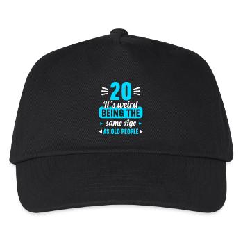 Strange at the same age as old 20th birthday - Kids’ Baseball Cap - black - Front