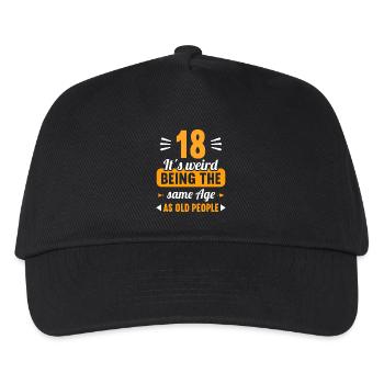 Strange at the same age as old 18th birthday - Kids’ Baseball Cap - black - Front