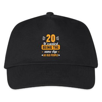 Strange at the same age as old 20th birthday - Kids’ Baseball Cap - black - Front