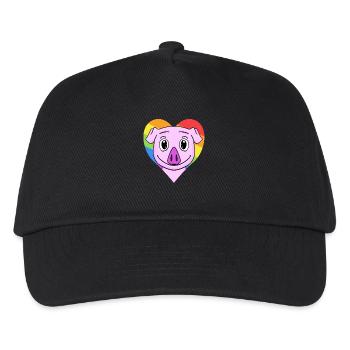 Pig Lgbt Rainbow Colors - Kids’ Baseball Cap - black - Front