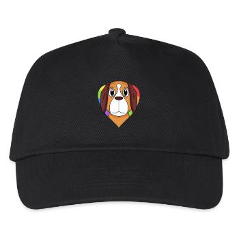 Bernhardiner Hund Regenbogen Herz - Kinder Basecap - Schwarz - Vorne