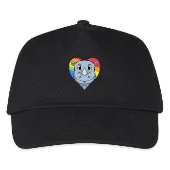 Rhino Lgbt Rainbow Colors - Kids’ Baseball Cap - black - Front