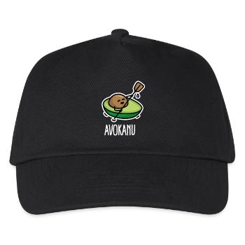 Avokanu lustige Kanu Kanusport Avocado Kajak - Kinder Basecap - Schwarz - Vorne