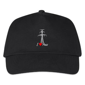 Paris Tour Eiffel Electricien Satire Amour - Casquette de baseball Enfant - noir - Devant