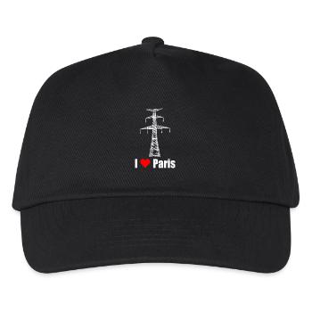 Paris Tour Eiffel Electricien Satire Amour - Casquette de baseball Enfant - noir - Devant