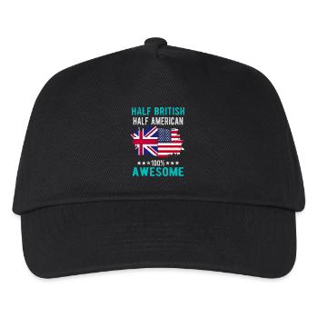 Half British Half American - Kids’ Baseball Cap - black - Front