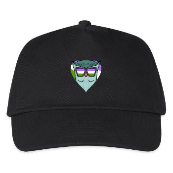 Genderqueer Eule - Kinder Basecap - Schwarz - Vorne
