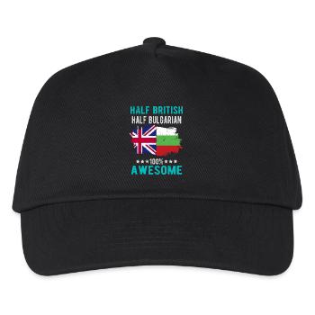 Half British Half Bulgarian - Kids’ Baseball Cap - black - Front