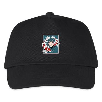 Anime Girl Otaku Koi - Kinder Basecap - Schwarz - Vorne