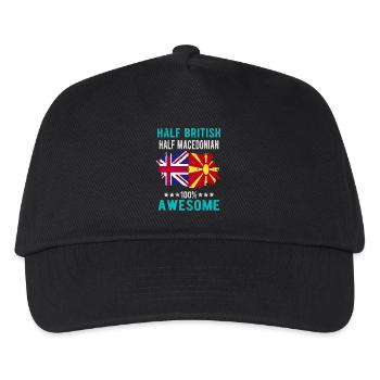 Half British Half Macedonian - Kids’ Baseball Cap - black - Front