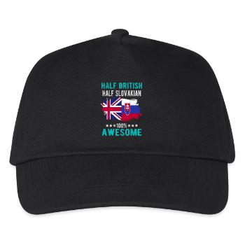 Half British Half Slovak - Kids’ Baseball Cap - black - Front