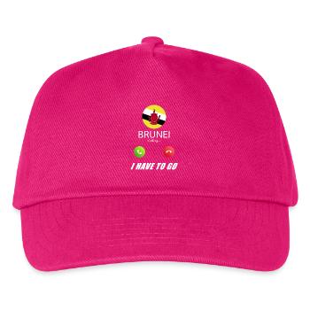 Brunei ruft an Lusiger Flaggen Spruch - Kinder Basecap - Fuchsia - Vorne