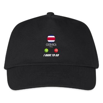 Costa Rica ruft an Lusiger Flaggen Spruch - Kinder Basecap - Schwarz - Vorne