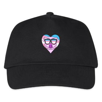 Transgender Transsexuell Schwein Geschenk - Kinder Basecap - Schwarz - Vorne