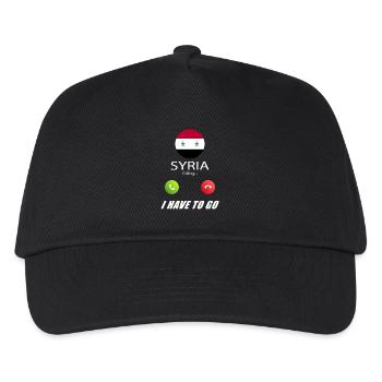 Syrien ruft an Lusiger Flaggen Spruch - Kinder Basecap - Schwarz - Vorne