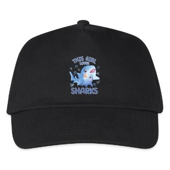 Dieses Maedchen Liebt Haie - Kinder Basecap - Schwarz - Vorne