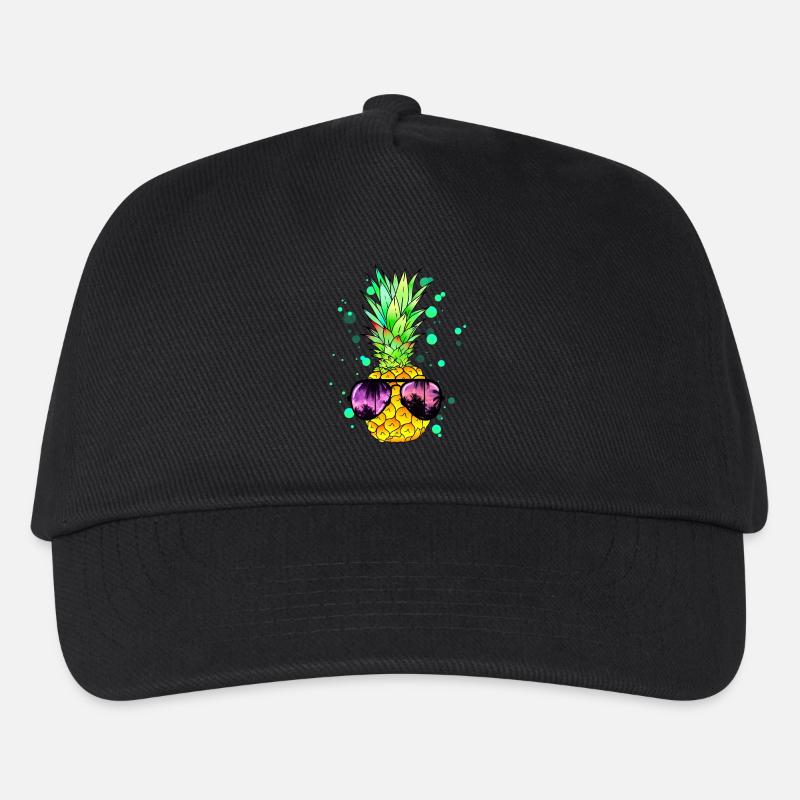Ananas mit cooler Beach Sonnenbrille - Kinder Basecap - Schwarz