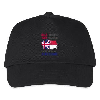 Halb Brite Halb Singapurer - Kinder Basecap - Schwarz - Vorne