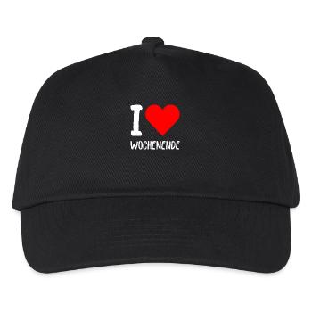 I Love Wochenende Wochenend Liebe Endlich Freitag - Kinder Basecap - Schwarz - Vorne