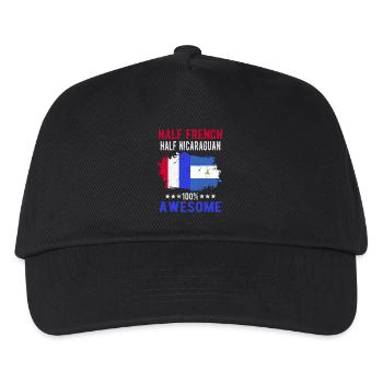 Halb Franzose Halb Nicaraguaner - Kinder Basecap - Schwarz - Vorne
