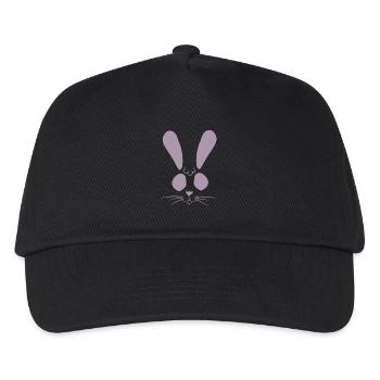 Hase Häschen Osterhase - Kinder Basecap - Schwarz - Vorne