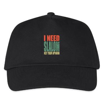 Slalom Spruch lustig - Kinder Basecap - Schwarz - Vorne