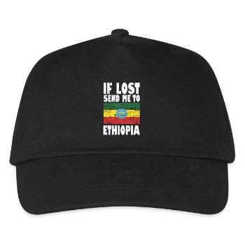 Ethiopia Flag Saying - Kids’ Baseball Cap - black - Front